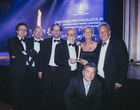 v.l.n.r.: Christian Frömel (F2 Architekten), Thomas Lebinger (OeAD), Markus Fischer (F2 Architekten), Güntert Lang (LANG consulting), Sabine Strasser (home4students), Günther Jedliczka (OeAD) und Michael Gehbauer (WBV-GPA) © WBV-GPA